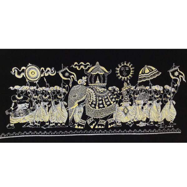 Sri Lankan Beautiful Traditional Kandy Perahara Velvet Wall Hanging