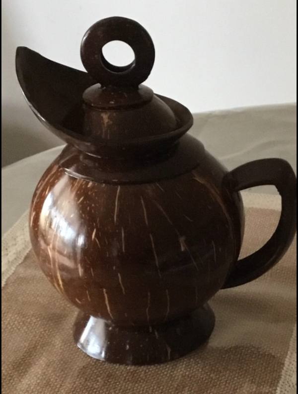 Handmade Coconut Shells Wooden Tea Pot(Large)
